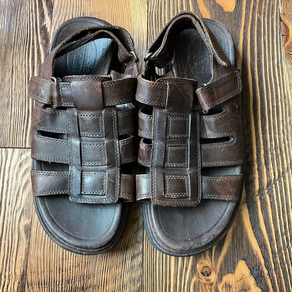 Chunky 90s Y2K Fisherman Timberland Leather Sandals Mens 9 Women11 Marten Style - Picture 6 of 6